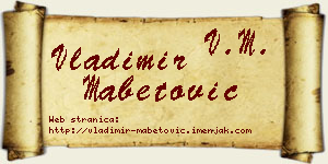 Vladimir Mabetović vizit kartica